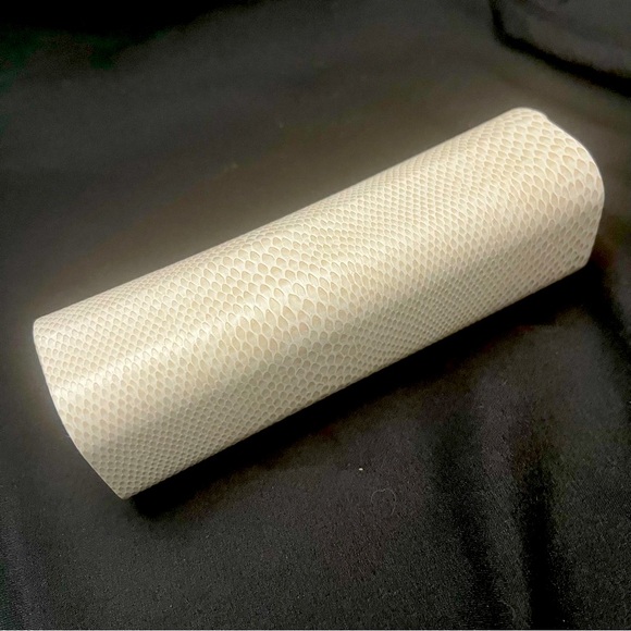 Jimmy Choo Cream Faux Snakeskin Sunglasses Case - Picture 3 of 4